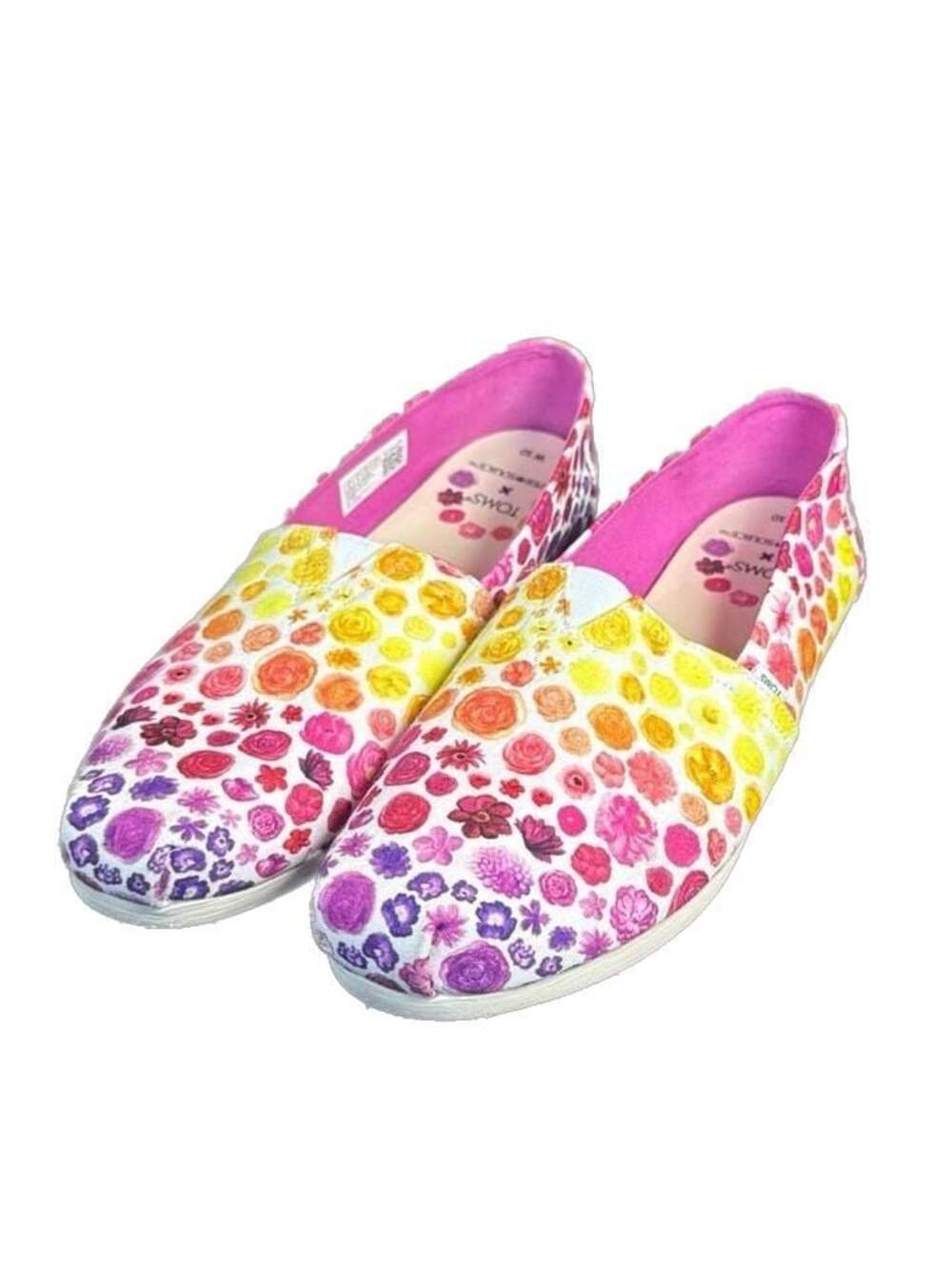 TOMS x Peer Source Women's Alpargata Floral Canvas Slip-on Shoes, Size 10